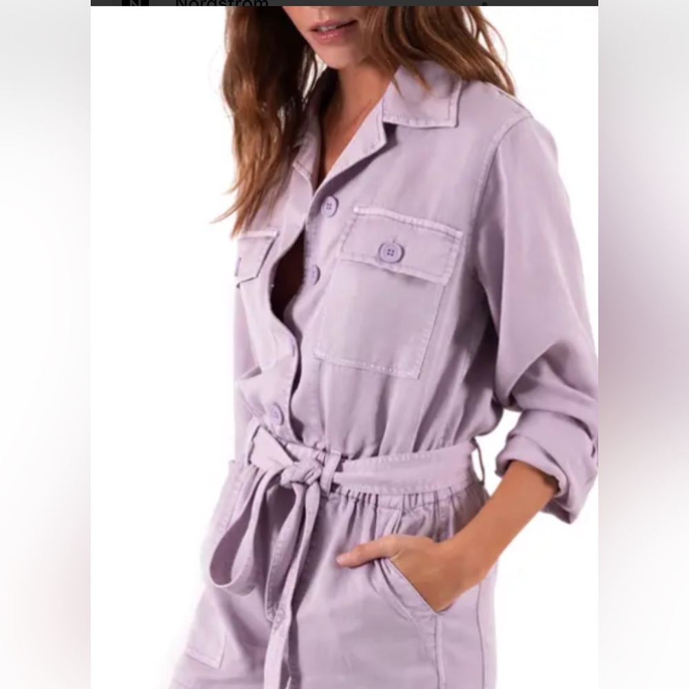 Pam & Gela Lavender Button-Up Jumpsuit